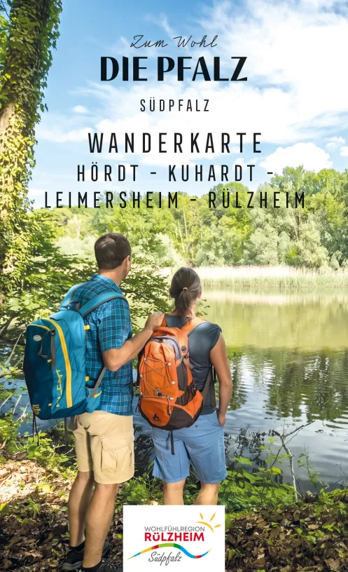 Titelbild Wanderkarte zwei Wanderer am Altrhein