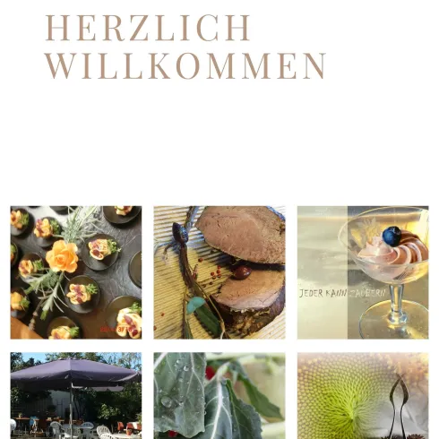 Eine Sammlung von Bildern, die verschiedene Motive zeigen. Der Schriftzug "Herzlich Willkommen" ist auf der oberen Hälfte des Bildes zu sehen.